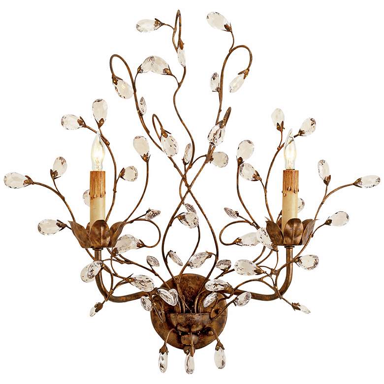 Image 1 Currey and Company Crystal Bud 21 inch High Wall Sconce