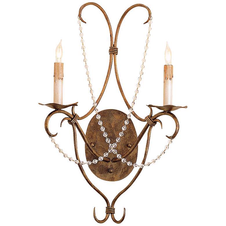 Image 1 Currey & Company Crystal Lights 22" High Wall Sconce