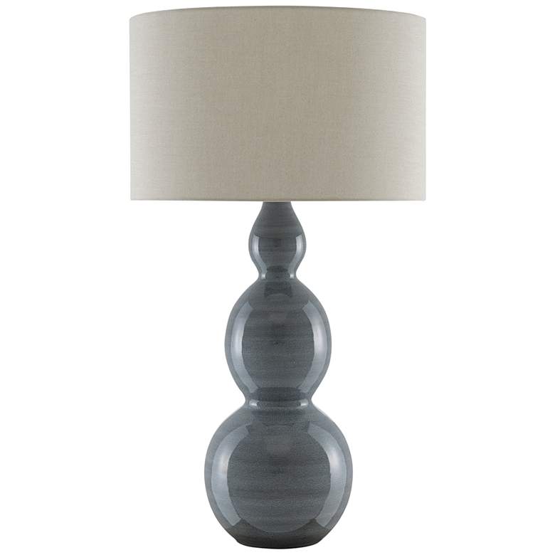 Image 2 Currey &amp; Company Cymbeline 33 1/2 inch Steel Blue Ceramic Table Lamp