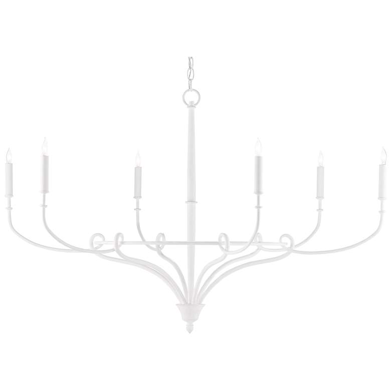 Image 1 Currey &#38; Company Cyrilly 46 inch White 6-Light Chandelier