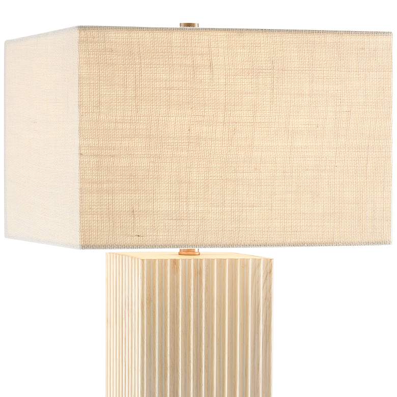 Image 3 Currey and Company Dalmeny Beige White Wash Wood Table Lamp more views