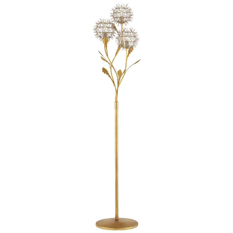 Image 1 Currey &amp; Company Dandelion 71 1/2 inch Silver and Gold Floor Lamp