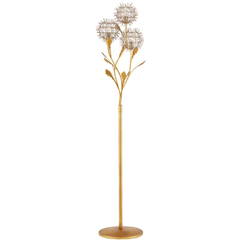 Image 1 Currey & Company Dandelion 71 1/2" Silver and Gold Floor Lamp