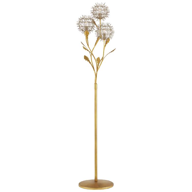 Image 1 Currey & Company Dandelion Gold and Silver 3-Light Tree Floor Lamp