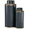 Currey and Company Dark Green Ceramic Tea Canisters Set of 2