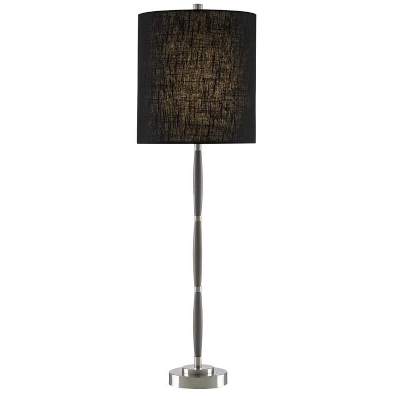 Image 1 Currey and Company Dashwood Gray Oak Wood Stem Table Lamp