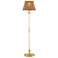 Currey & Company Deauville 55" High Brass and Rattan Floor Lamp