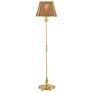 Currey &amp; Company Deauville 55" High Brass and Rattan Floor Lamp