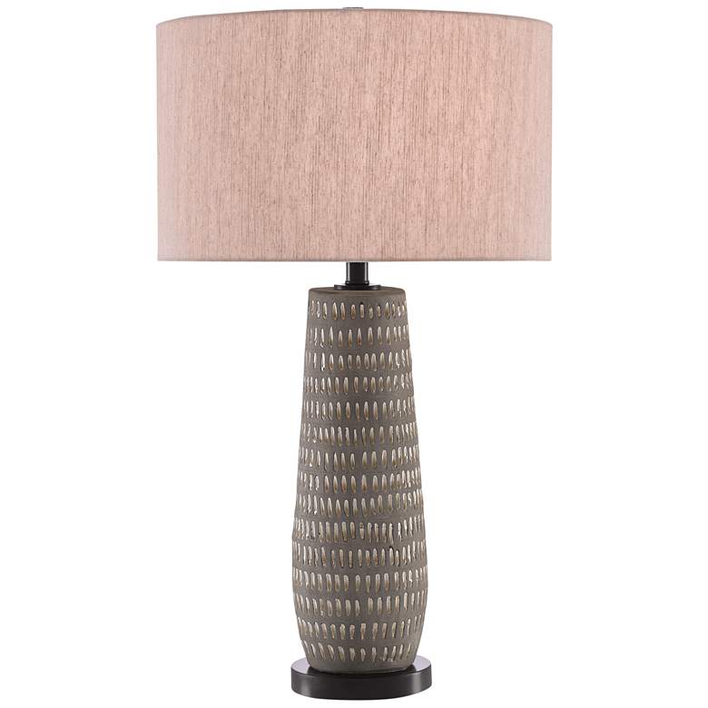 Image 1 Currey and Company Deirks Light Gray and Brown Table Lamp