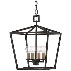 Image1 of Currey & Company Denison 12" Small Black 4-Light Lantern