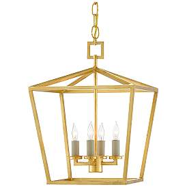 Image1 of Currey & Company Denison 12" Small Gold 4-Light Lantern