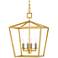 Currey & Company Denison 12" Small Gold 4-Light Lantern