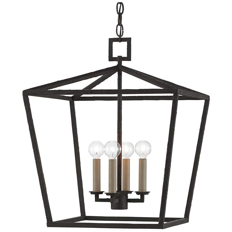 Image 1 Currey & Company Denison 18" Medium Black 4-Light Lantern