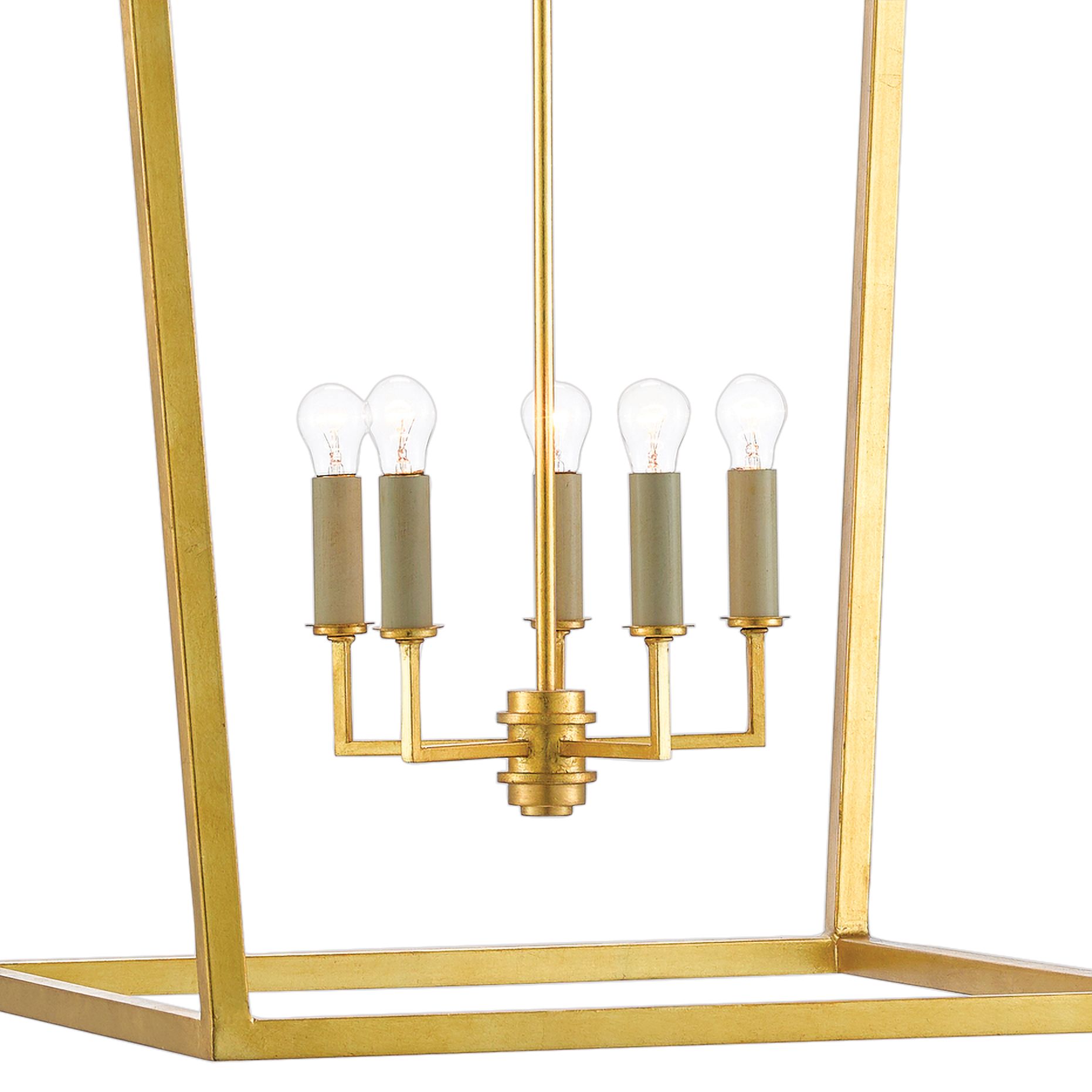 Image 3 Currey and Company Denison 32" 5-Light Gold Frame Pendant Chandelier more views