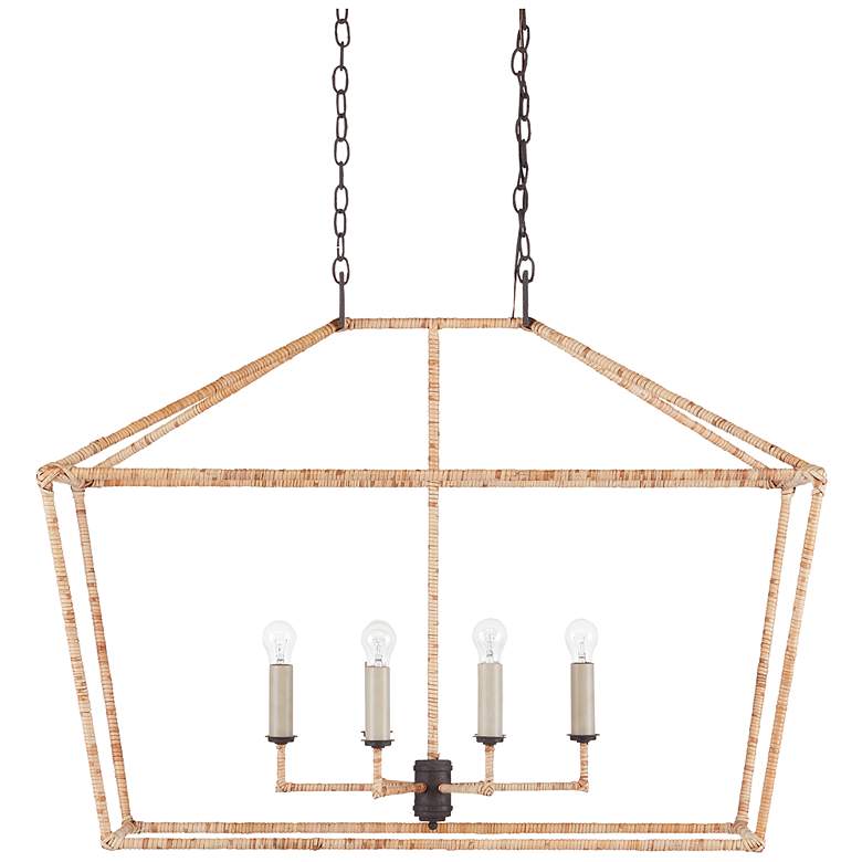 Image 2 Currey & Company Denison 40" Wide 4-Light Open Rattan Chandelier more views