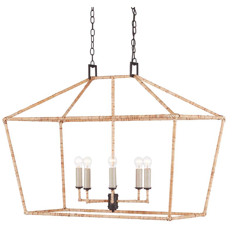 Image 3 Currey & Company Denison 40" Wide 4-Light Open Rattan Chandelier more views