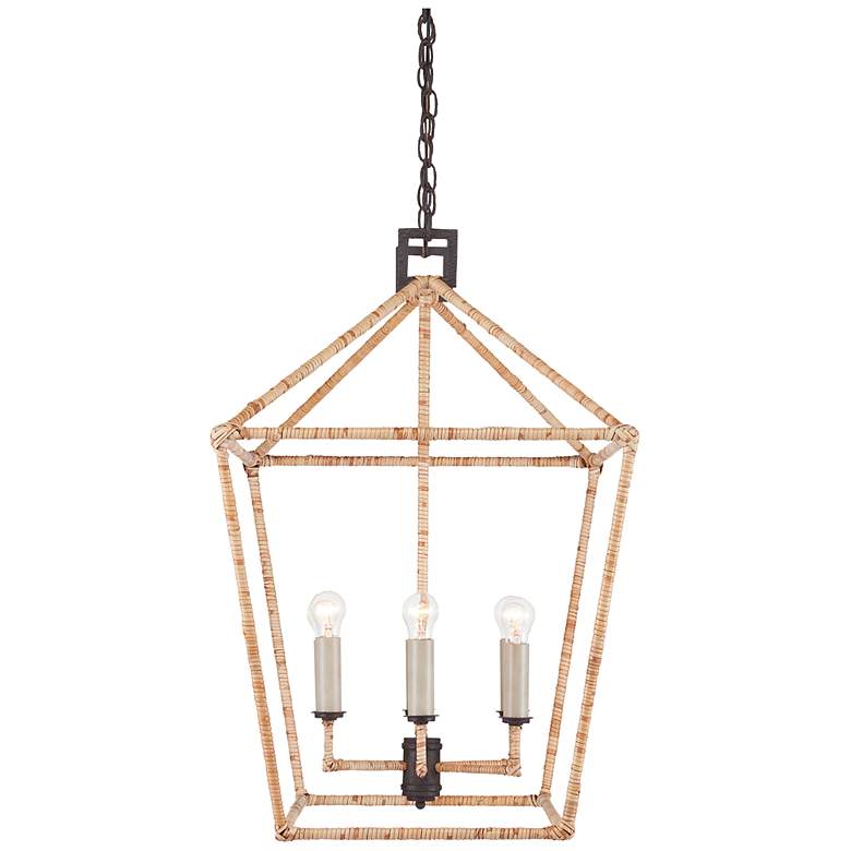 Image 5 Currey & Company Denison 40" Wide 4-Light Open Rattan Chandelier more views