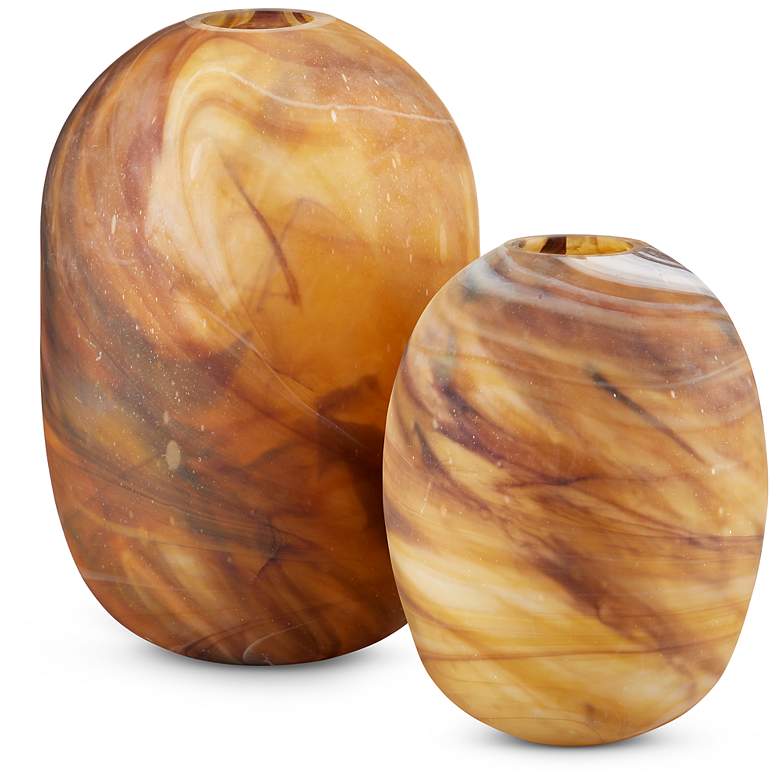 Image 1 Currey & Company Desert Storm Glass Vase Set of 2