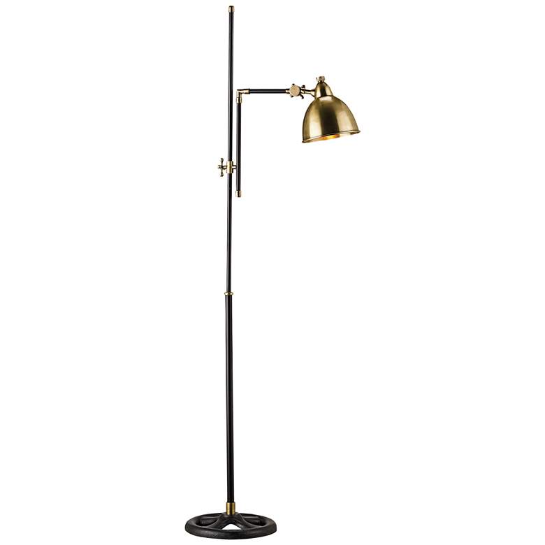 Image 1 Currey and Company Drayton Brass Adjustable Floor Lamp