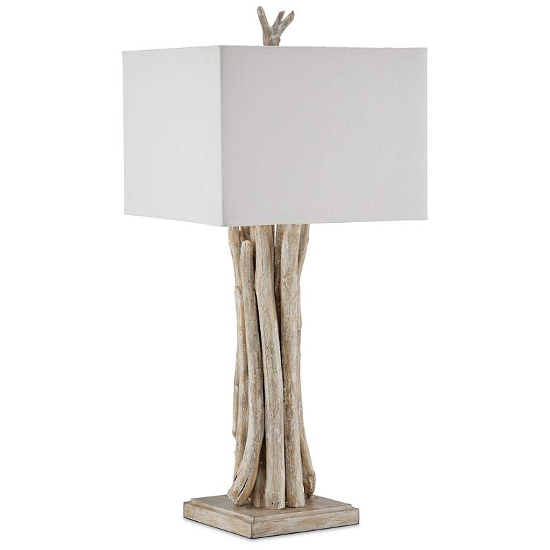 Image 2 Currey and Company Driftwood 34" Whitewash Wood Tree Trunk Table Lamp more views