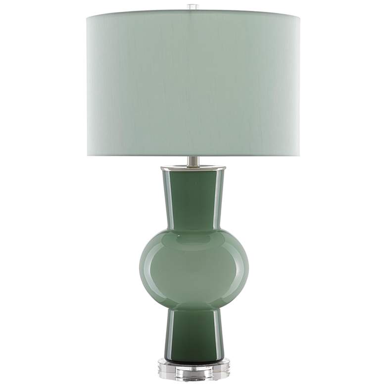 Image 2 Currey &amp; Company Duende Light Dark Green Glass Table Lamp