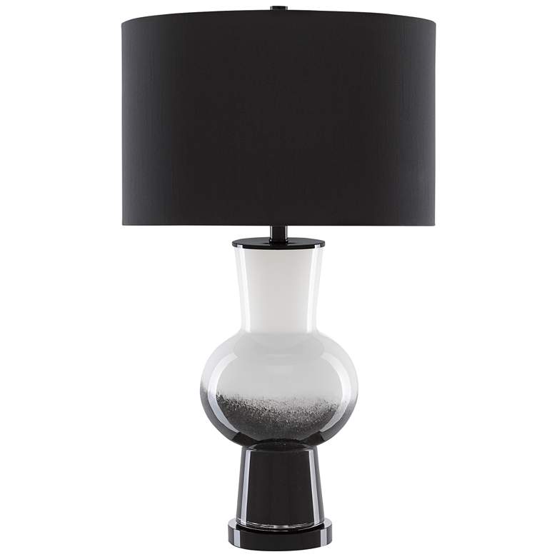 Image 1 Currey and Company Duende White and Black Glass Table Lamp