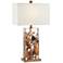 Currey and Company Durban Wood in Acrylic Table Lamp