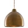 1_Currey & Company Earthshine 22" Vintage Brass Dome Pendant Light
