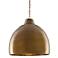 Currey & Company Earthshine 22" Vintage Brass Dome Pendant Light