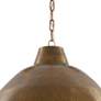 3_Currey & Company Earthshine 22" Vintage Brass Dome Pendant Light more views