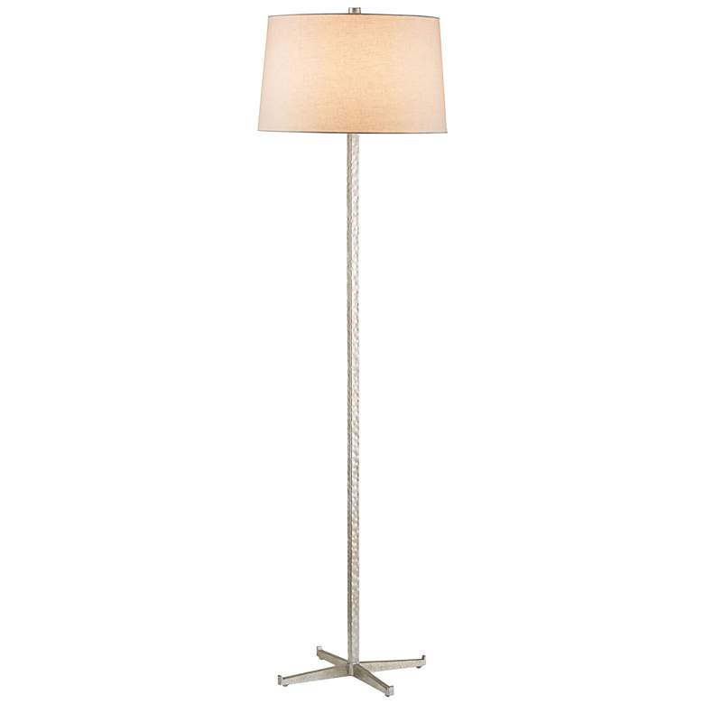 Image 1 Currey and Company Echelon Silver Leaf Floor Lamp