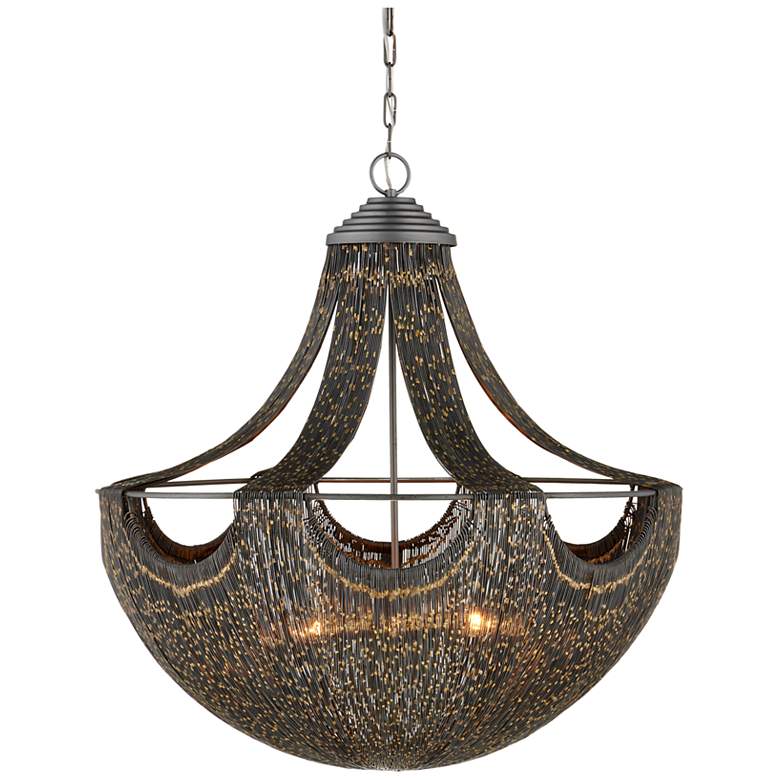 Image 4 Currey & Company Eduardo 30" Iron 6-Light Chandelier more views