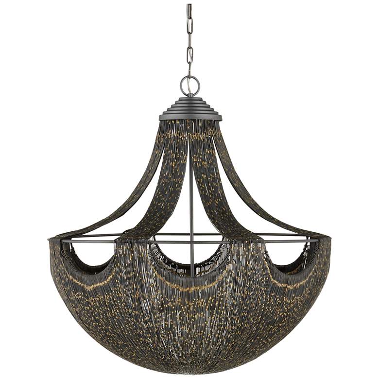 Image 6 Currey & Company Eduardo 30" Iron 6-Light Chandelier more views