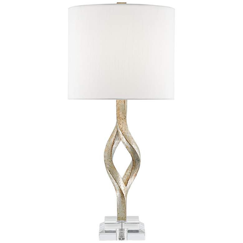 Image 2 Currey &amp; Company Elyx Chinois Silver Leaf Table Lamp