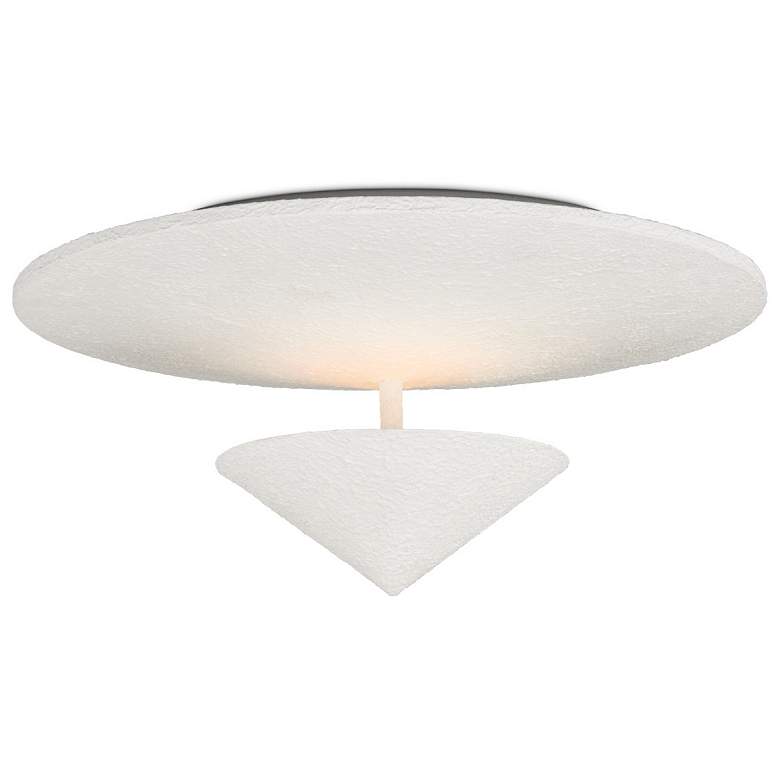 Image 1 Currey & Company Empyrean 18" White 1-Light Flush Mount