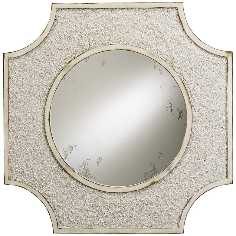 Image 1 Currey and Company Endsleigh White 28 inch Square Wall Mirror