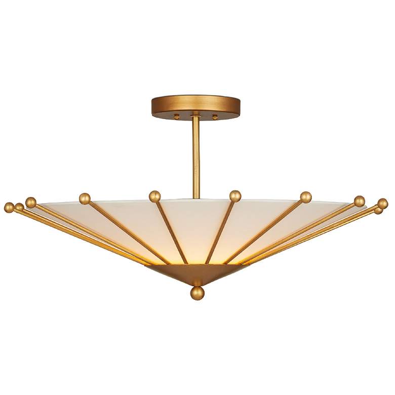 Image 1 Currey & Company Epoch 26" Gold 1-Light Semi-Flush Mount