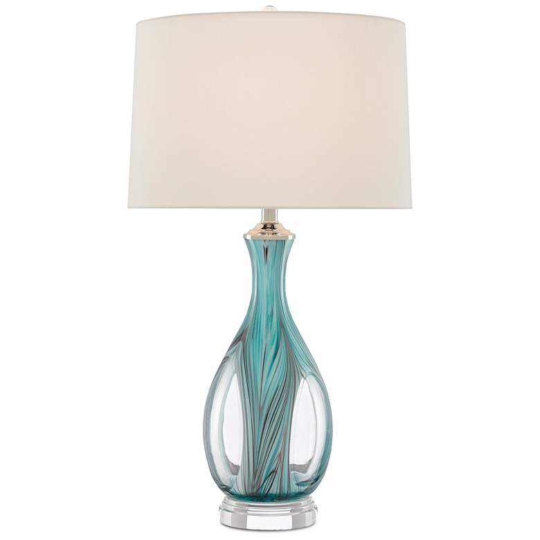 Image 4 Currey &amp; Company Eudoxia 31 inch Blue Glass Table Lamp more views
