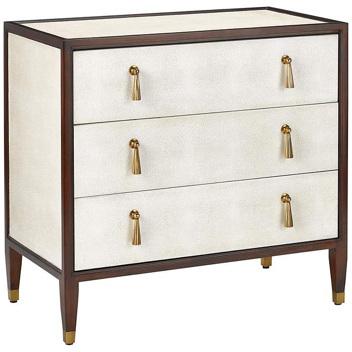 Currey and Company Evie 32 Wide Ivory 3-Drawer Accent Chest - #671X0