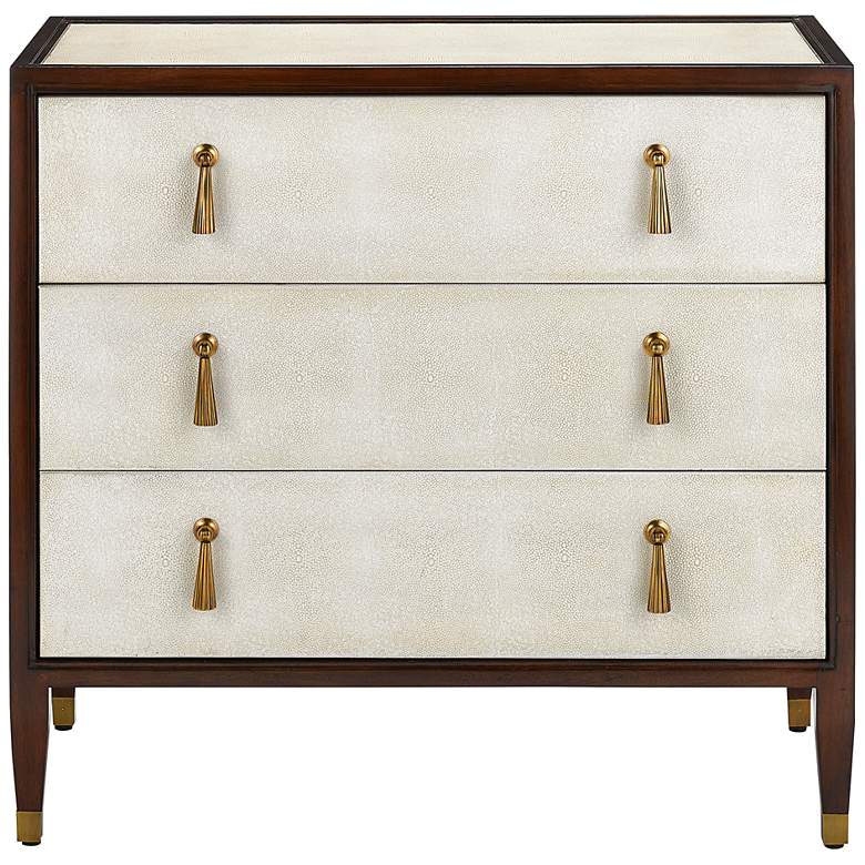 Image 5 Currey and Company Evie 32 inch Wide Ivory 3-Drawer Accent Chest more views