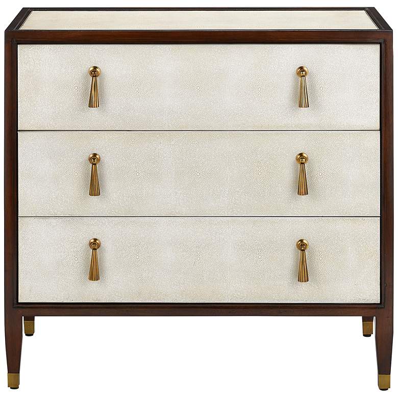 Image 5 Currey and Company Evie 32" Wide Ivory 3-Drawer Accent Chest more views
