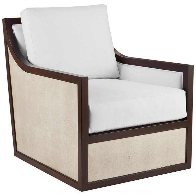 Image 1 Currey and Company Evie Muslin Swivel Accent Chair