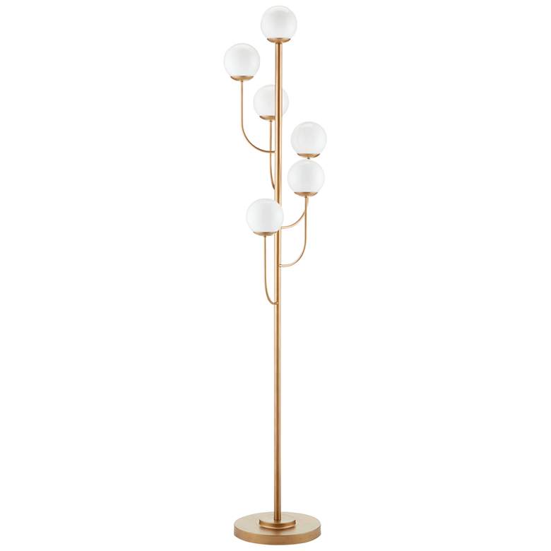 Image 2 Currey and Company Farnsworth 72" High 6-Light Brass Tree Floor Lamp