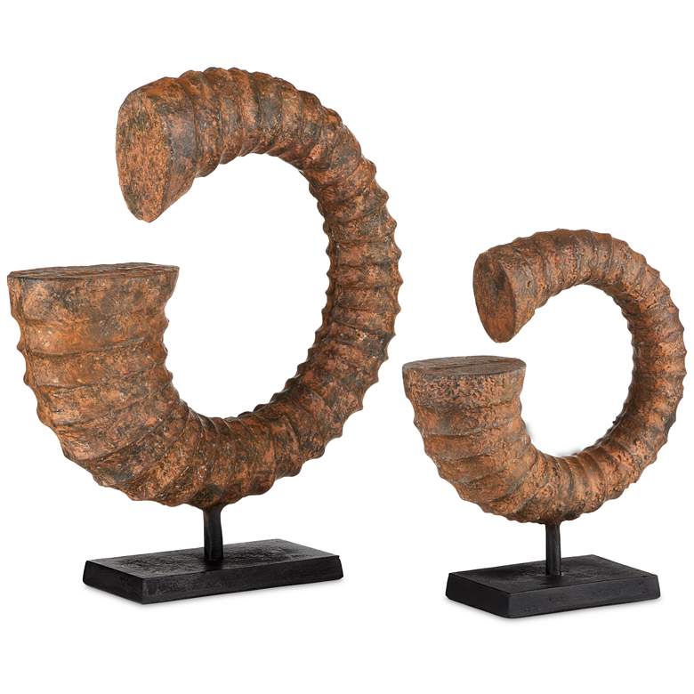 Image 1 Currey & Company Faux Horn Objet Set of 2
