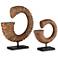 Currey & Company Faux Horn Sculptures Set of 2