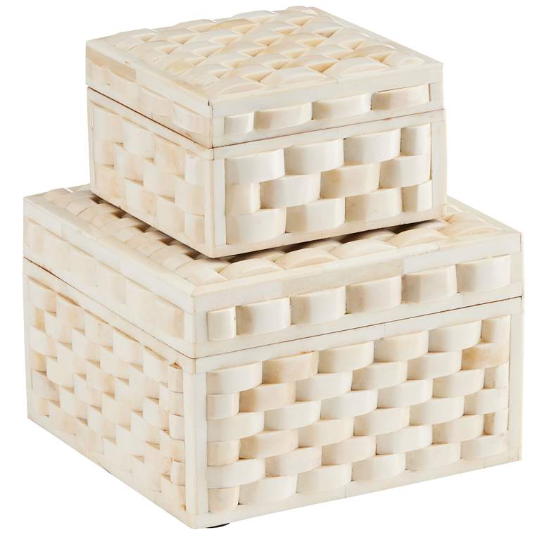Image 1 Currey & Company Felice Bone Box Set of 2