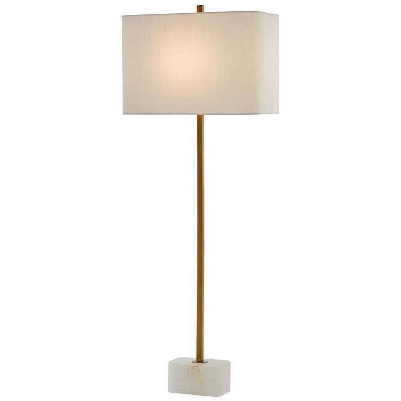 Image 2 Currey &amp; Company Felix 39 3/4 inch Brass and Alabaster Buffet Lamp