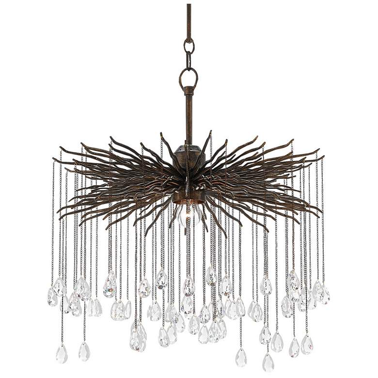 Image 1 Currey & Company Fen 20" Small Crystal 1-Light Chandelier