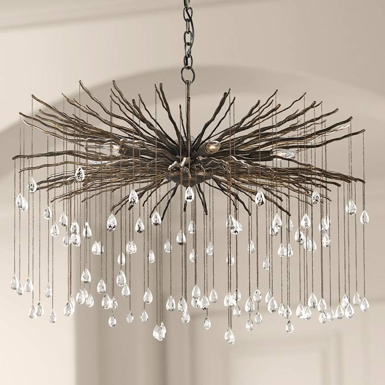 Image 1 Currey & Company Fen 38" Wide Cupertino 6-Light Chandelier