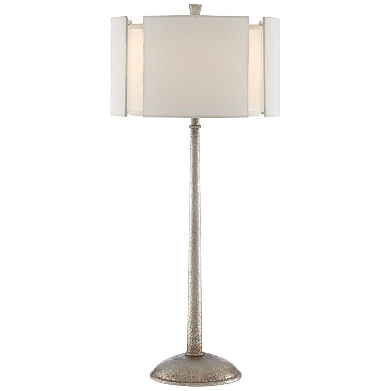 Image 1 Currey and Company Fessura Textured Silver Leaf Table Lamp